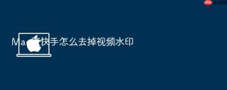 mac版快手怎么去掉视频水印