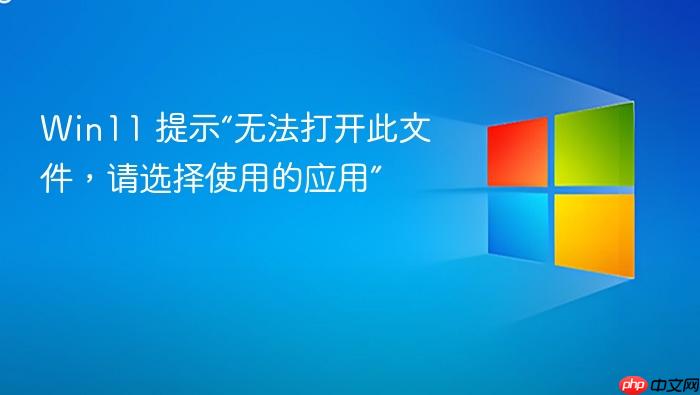 win11 提示“无法打开此文件,请选择使用的应用”