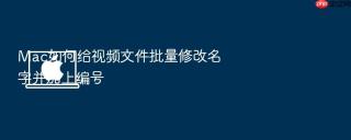 mac如何给视频文件批量修改名字并加上编号