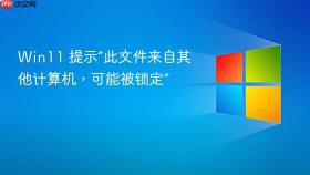 Win11 提示“此文件来自其他计算机，可能被锁定”