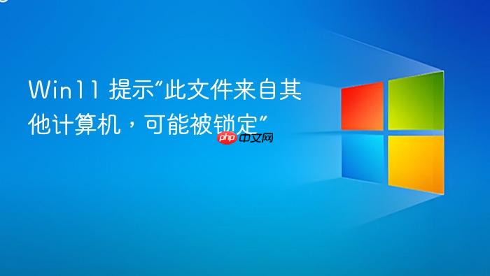 win11 提示“此文件来自其他计算机,可能被锁定”
