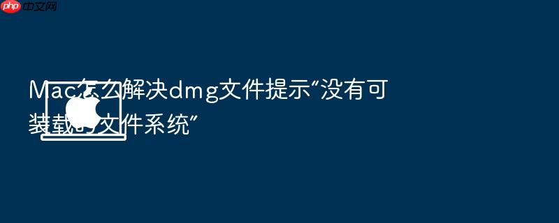 mac怎么解决dmg文件提示“没有可装载的文件系统”