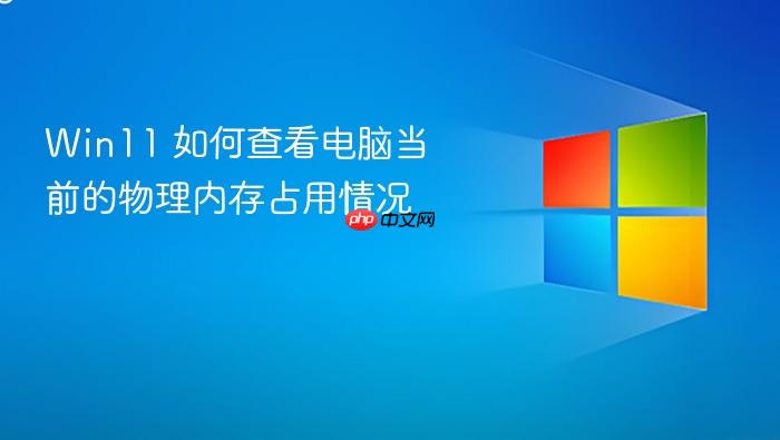 win11 如何查看电脑当前的物理内存占用情况