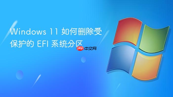 windows 11 如何删除受保护的 efi 系统分区