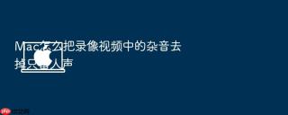 Mac怎么把录像视频中的杂音去掉只留人声