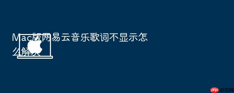 mac版网易云音乐歌词不显示怎么解决