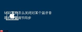 mac系统怎么关闭对某个蓝牙音箱的音量调节同步