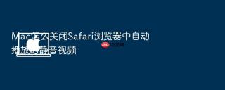 mac怎么关闭safari浏览器中自动播放的静音视频