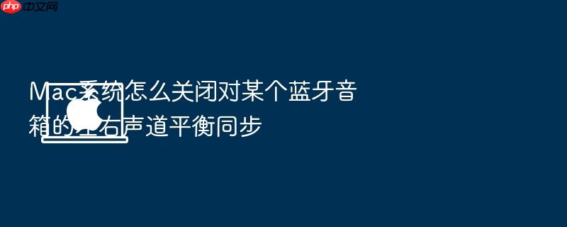 mac系统怎么关闭对某个蓝牙音箱的左右声道平衡同步