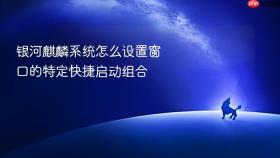 银河麒麟系统怎么设置窗口的特定快捷启动组合