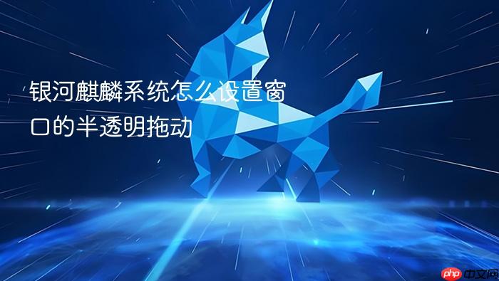 银河麒麟系统怎么设置窗口的半透明拖动