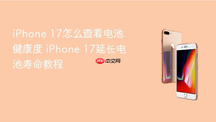 iphone 17怎么查看电池健康度 iphone 17延长电池寿命教程