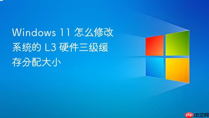 windows 11 怎么修改系统的 l3 硬件三级缓存分配大小