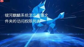 银河麒麟系统怎么设置文件夹的访问权限列表
