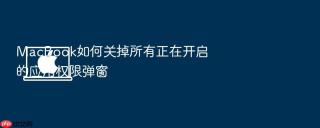 macbook如何关掉所有正在开启的应用权限弹窗