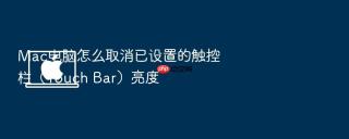 mac电脑怎么取消已设置的触控栏(touch bar)亮度