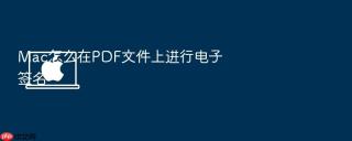 mac怎么在pdf文件上进行电子签名