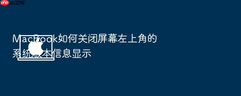 macbook如何关闭屏幕左上角的系统版本信息显示