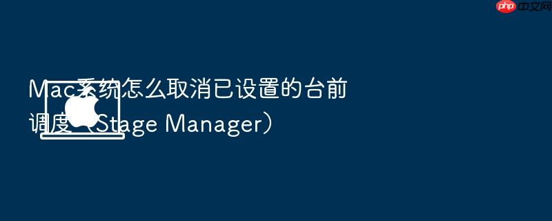 mac系统怎么取消已设置的台前调度(stage manager)