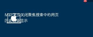 Mac怎么关闭聚焦搜索中的网页历史记录显示