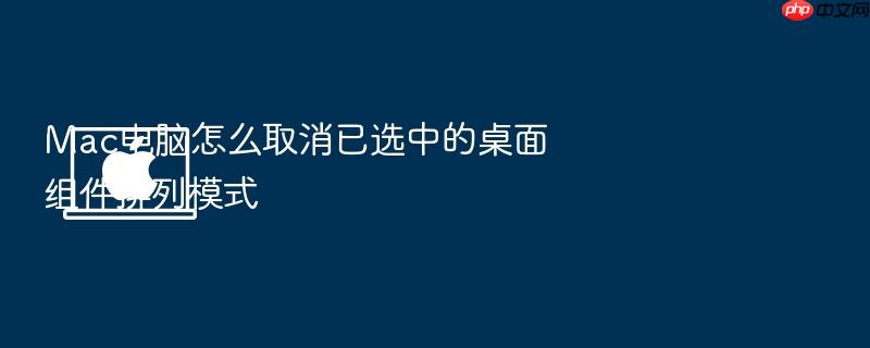 mac电脑怎么取消已选中的桌面组件排列模式