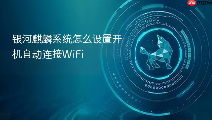 银河麒麟系统怎么设置开机自动连接wifi