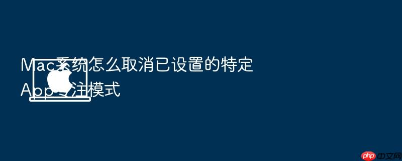 mac系统怎么取消已设置的特定app专注模式