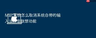Mac系统怎么取消系统自带的输入法拼音联想功能