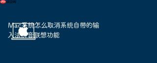 mac系统怎么取消系统自带的输入法拼音联想功能