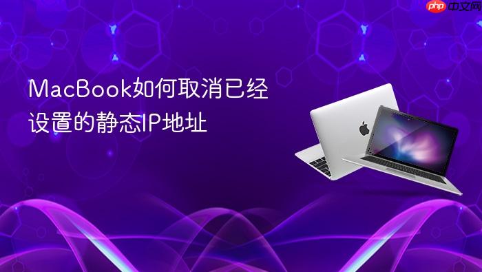 macbook如何取消已经设置的静态ip地址