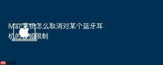 mac系统怎么取消对某个蓝牙耳机的音频限制