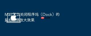 mac怎么关闭程序坞（dock）的鼠标悬停放大效果
