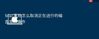Mac系统怎么取消正在进行的磁盘急救操作