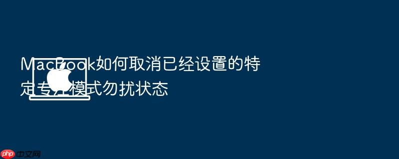 macbook如何取消已经设置的特定专注模式勿扰状态
