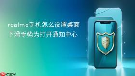 realme手机怎么设置桌面下滑手势为打开通知中心