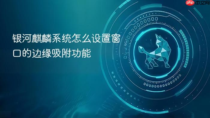 银河麒麟系统怎么设置窗口的边缘吸附功能