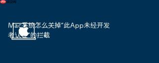 mac系统怎么关掉“此app未经开发者认证”的拦截