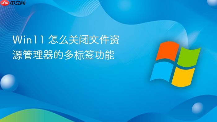win11 怎么关闭文件资源管理器的多标签功能