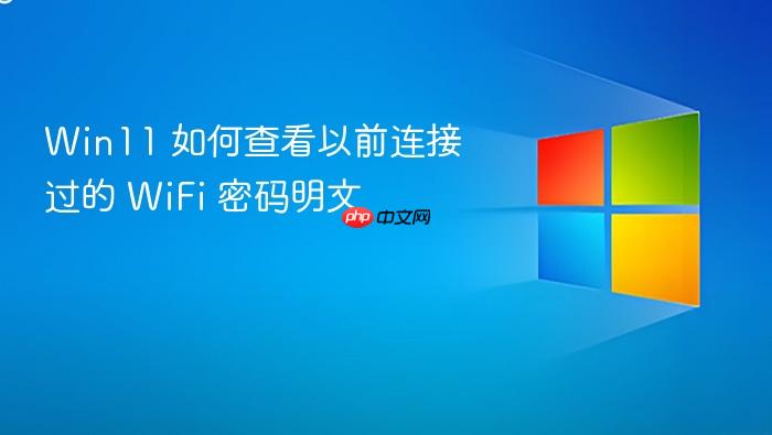 win11 如何查看以前连接过的 wifi 密码明文