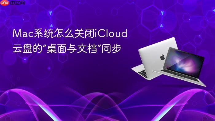 mac系统怎么关闭icloud云盘的“桌面与文档”同步