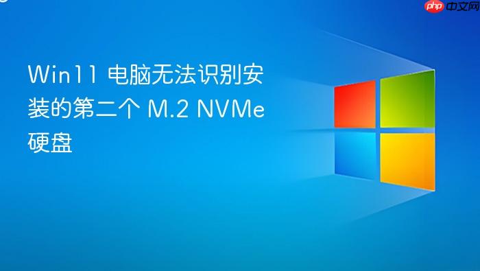 win11 电脑无法识别安装的第二个 m.2 nvme 硬盘