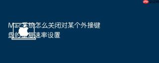 mac系统怎么关闭对某个外接键盘的重复速率设置