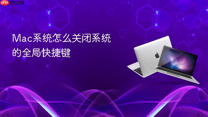 mac系统怎么关闭系统的全局快捷键