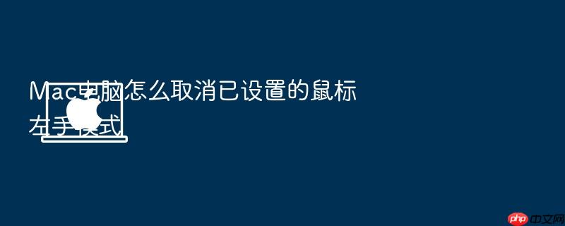 mac电脑怎么取消已设置的鼠标左手模式