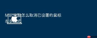 mac电脑怎么取消已设置的鼠标左手模式