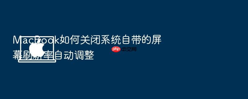 macbook如何关闭系统自带的屏幕刷新率自动调整