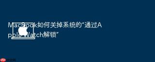MacBook如何关掉系统的“通过Apple Watch解锁”