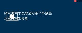 mac系统怎么取消对某个外接显示器的缩放设置