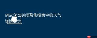 mac怎么关闭聚焦搜索中的天气详情展示