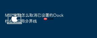 mac电脑怎么取消已设置的dock栏右侧应用分界线